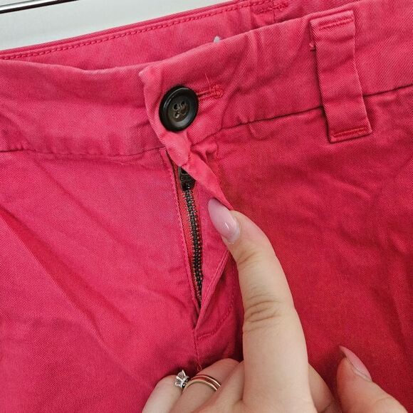 Gap Khakis Pants Hot Coral Broken-In Straight Casual Solid Spring Staple Pink - Picture 5 of 10